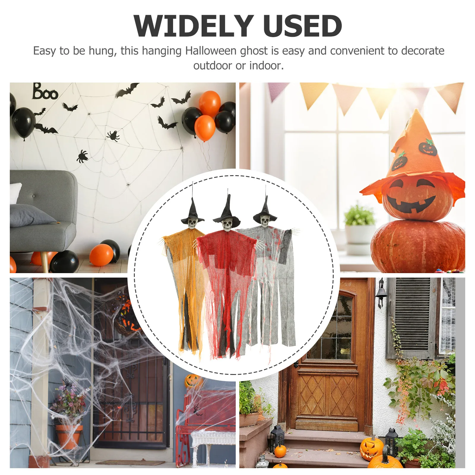 

3 Pcs Hat Hanging Ghost Halloween Props Sports Decor Skull Horror Party Decoration Decorations Indoor