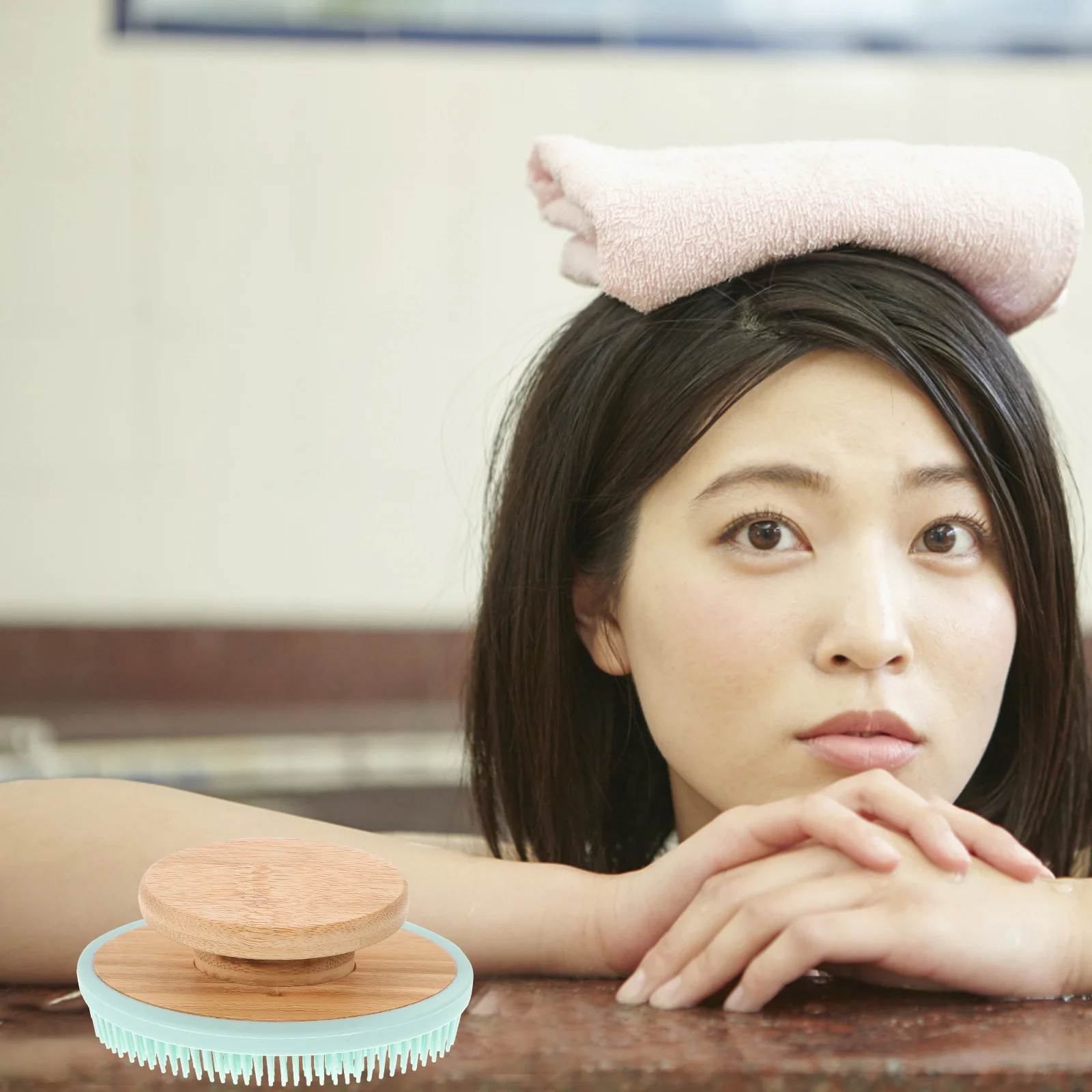 

Portable Silicone Bath Brush Soft Flexible Bristles Mild Body Scrubber Shower Exfoliating Massage Brush Back Scrubber