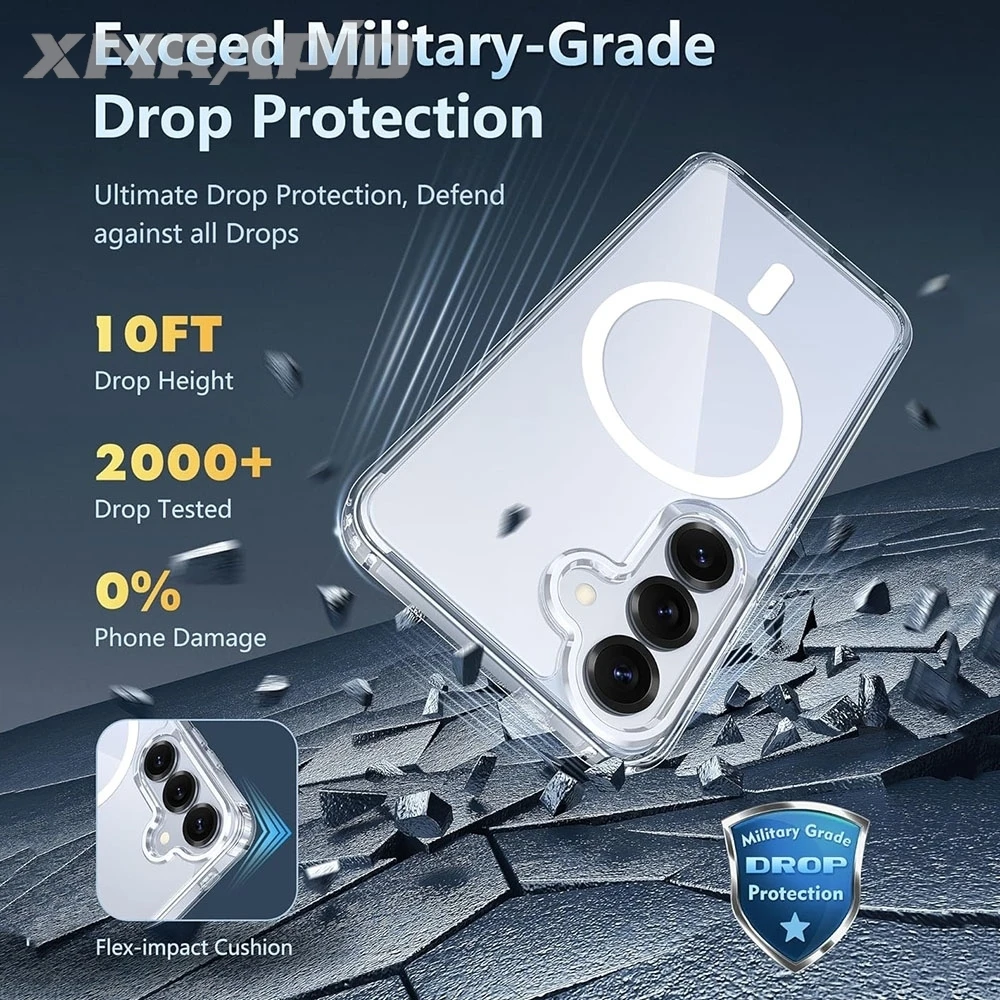 Shockproof TPU+PC Magnetic Case For Samsung Galaxy A56 A36 A26 A16 A15 A35 A55 A54 5G Clear Back Cover Phone Case - náhled 2