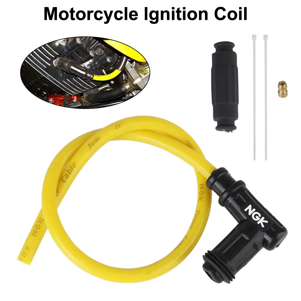 Bobina de encendido de motocicleta para moto de cross, carreras, Go Kart, ATV, Scooter, Moto, bujía, Cable universal