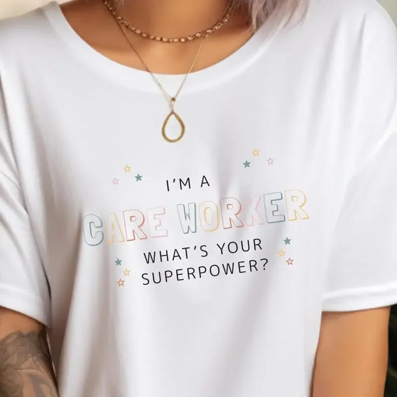 

Футболка Care Worker I'm a what's your superpower Спасибо 1.