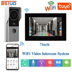 2.4 Wifi Tuya Video Intercom Kits for Home Smart Life Videophone with HD Camera Video Call Touch Unlock Monitor House Interphone