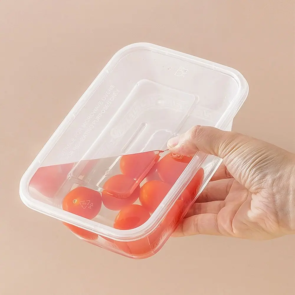 New Food Grade Soup Bowl Disposable Lunch Boxs Thick Transparent Rectangular Lunch Box Kitchen Accessories with Lid Plastic Bowl