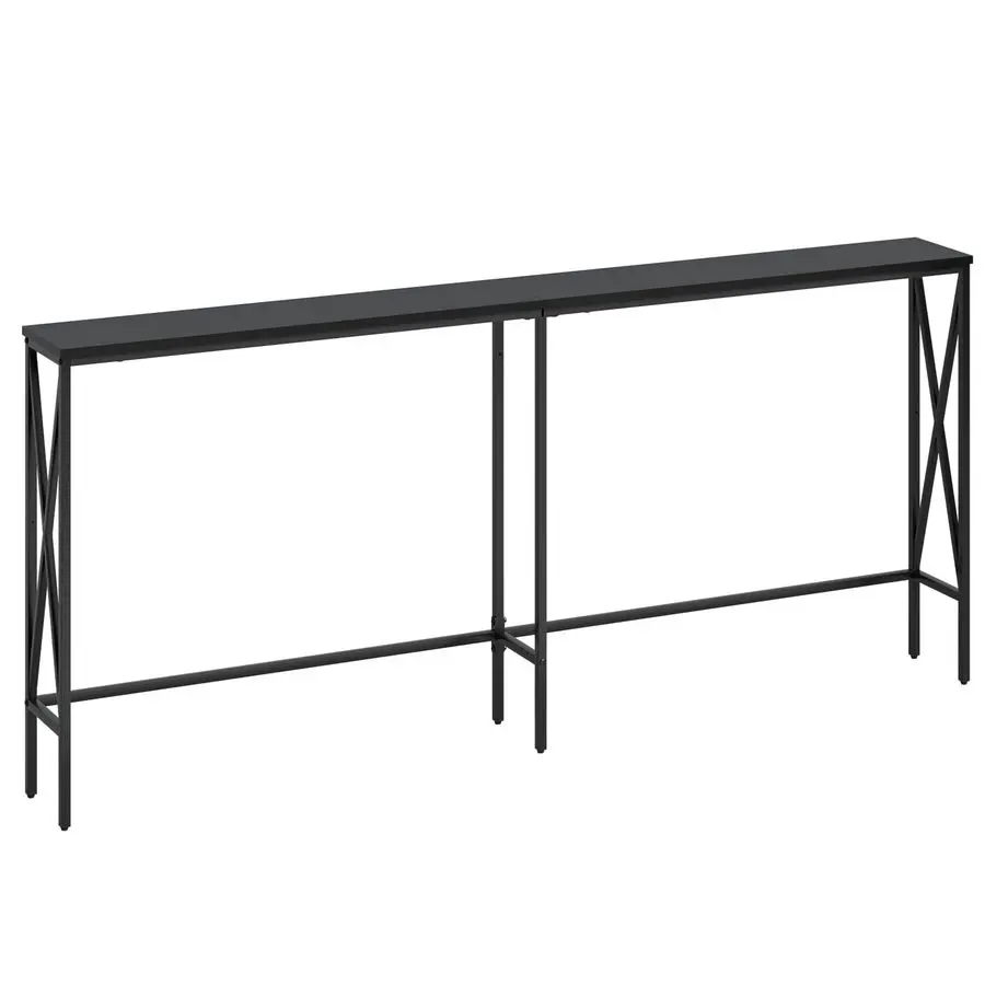 

70.9 Console Table, Modern Narrow Long Sofa Table Behind Couch, Skinny Entry Table, Industrial Sofa Table with Metal Frame for H