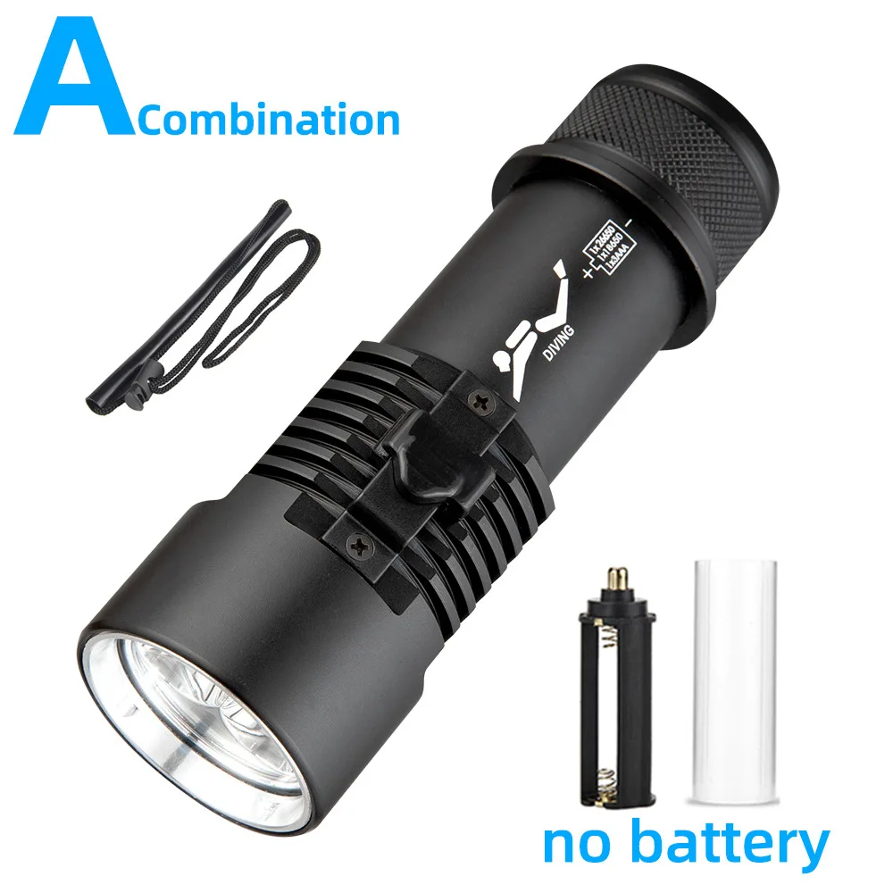 New Mini Outdoor Diving 80m LED Aluminum Alloy Strong Light Flashlight