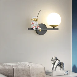 LED wall lamp bedroom bedside lamp simple modern children's room moon astronaut study balcony aisle living room background