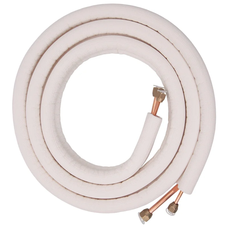 2 Pcs 3Meter Air Conditioner Pair Coil Tube 1/4In 3/8In Insulated Aluminum Wire Set Air Conditioner Parts Refrigerant Tub