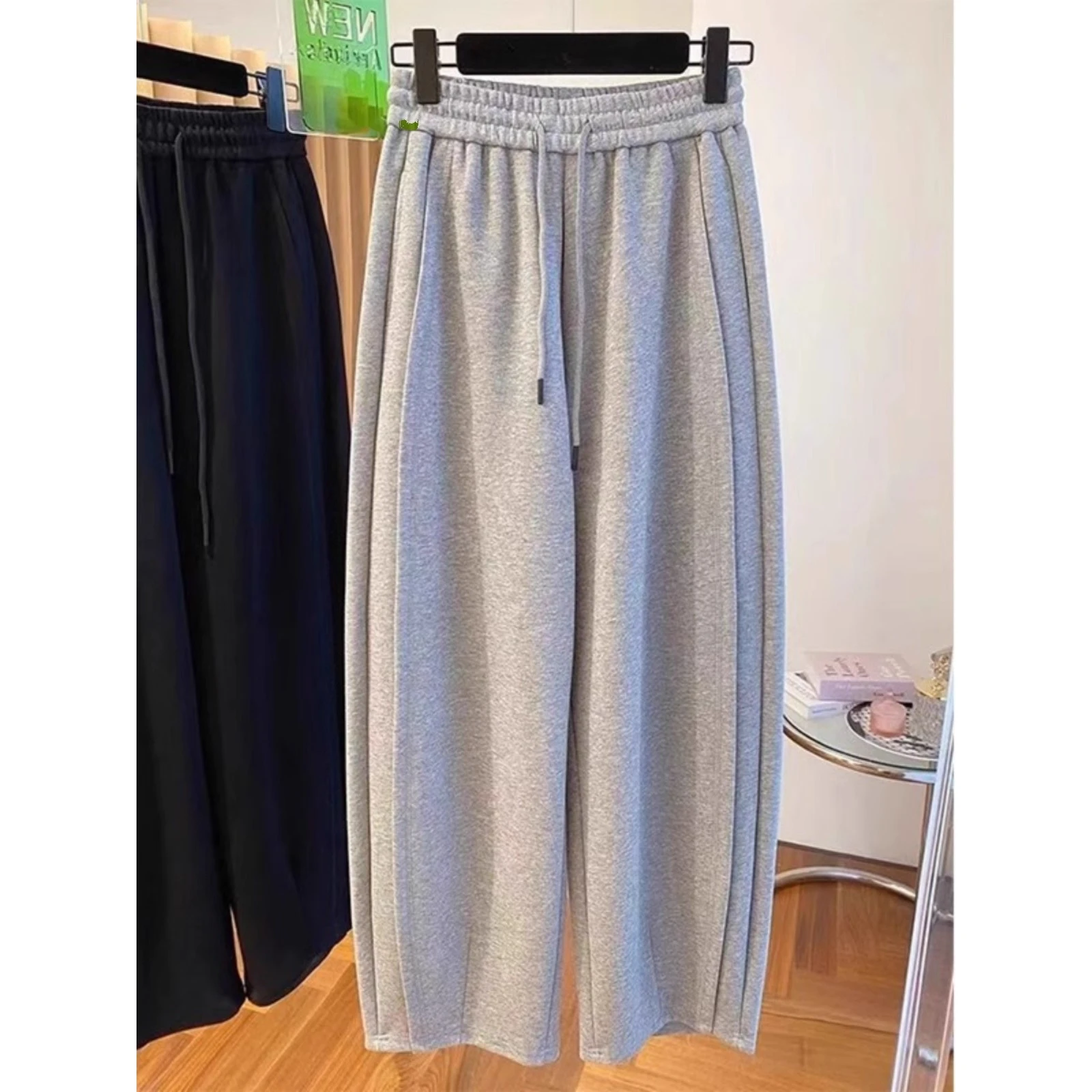 

Свободные спортивные брюки с прямыми штанинами, эластичной резинкой на талии и шнурком, повседневные брюки для мужчин и женщин, теплые и удобные, на все сезоны