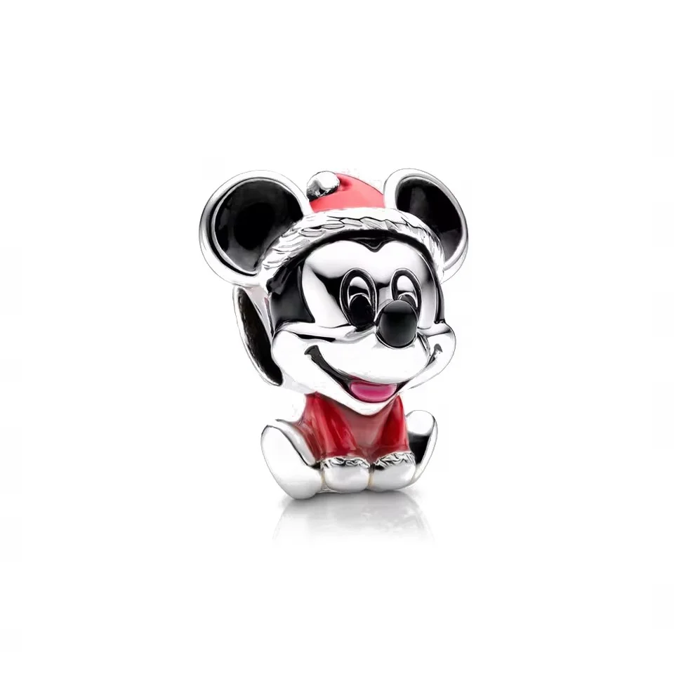 Potdemiel Disney 925 Silber Stitch&Mickey Charms Anhänger Perlen Passend für Original Halskette Armband DIY Frauen Geburtstagsgeschenk