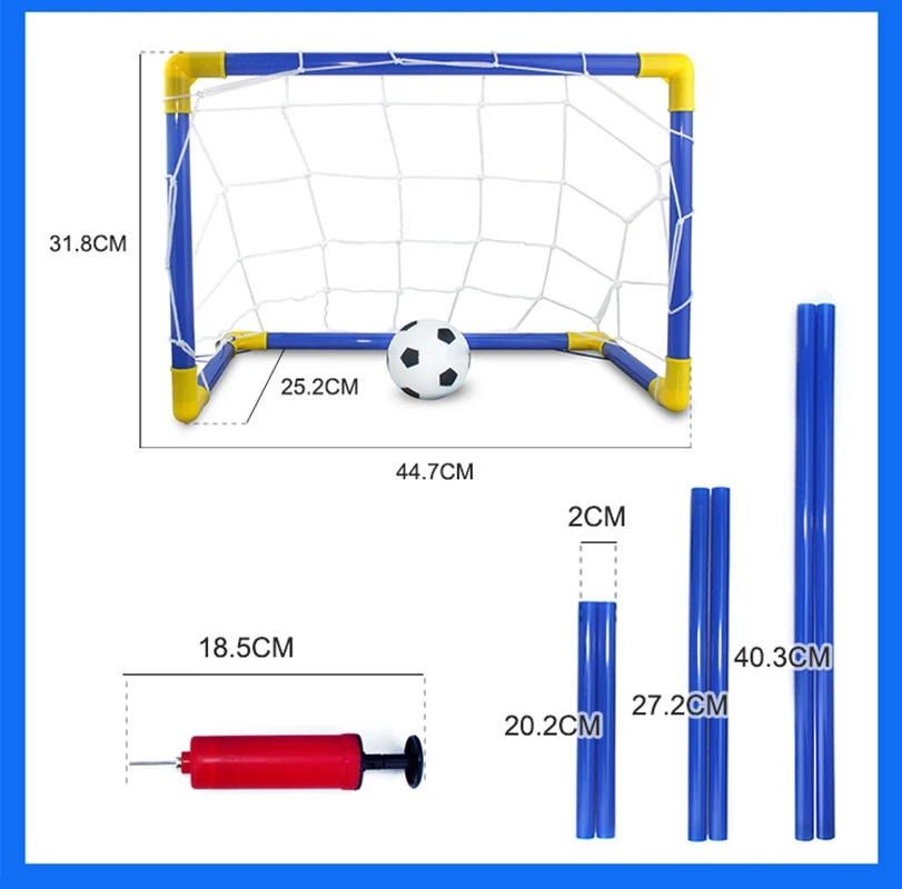 

Mini Foldable Soccer Goal Net Set Plastic Football Post Frame Kids Outdoor Indoor Sport Play Training Toys for Park Backyard