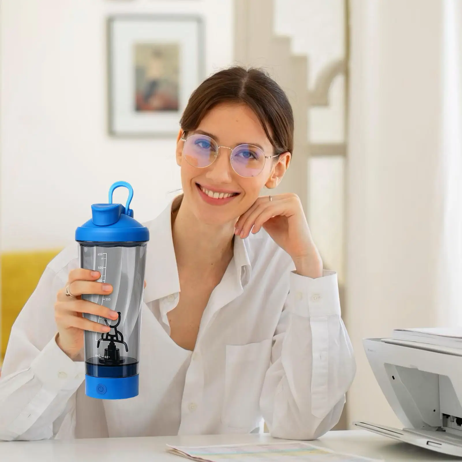 زجاجة هزازة البروتين الكهربائية المحمولة زجاجة خلط العصائر الكهربائية 700 مللي آلة خلاط قابلة للشحن للتخييم المطبخ #3