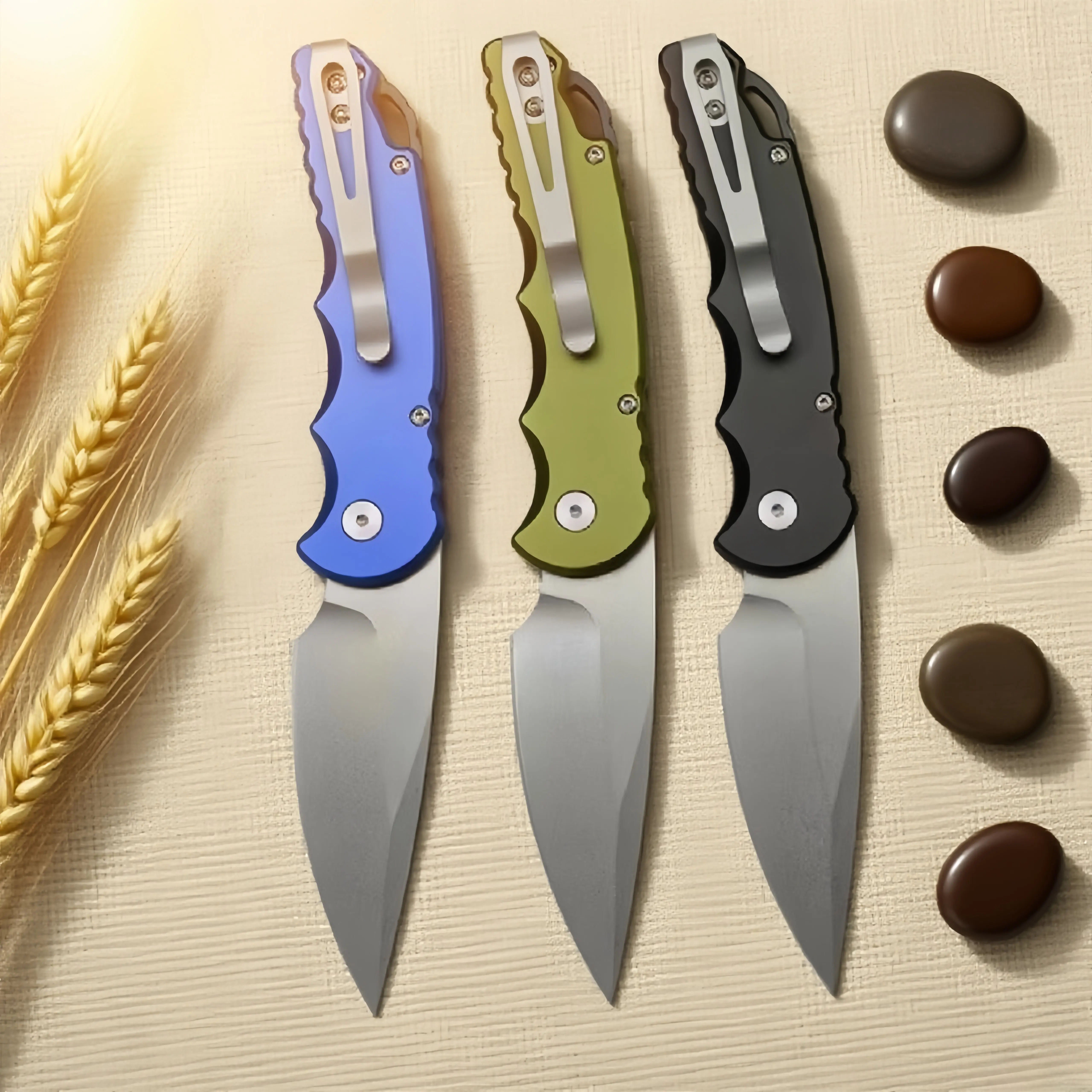 Super Technology -EDC Personalizowany Mini Nóż Składany, Przenośny Nóż Kieszonkowy, Nóż do Cięcia do Wędkarstwa i Wspinaczki Górskiej