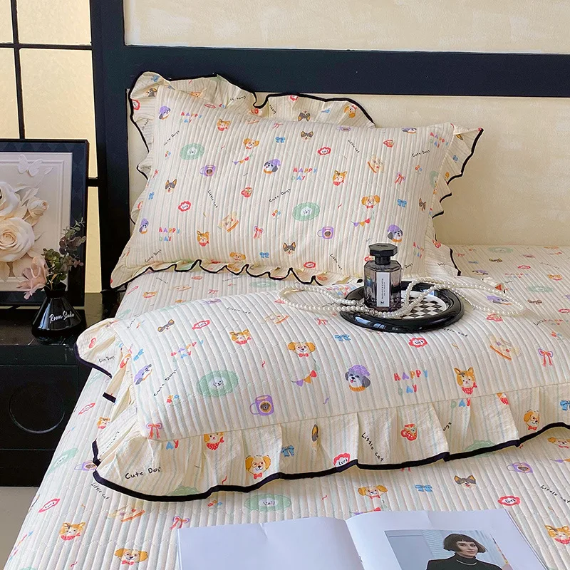 

Double Layer Yarn Pillowcase Cute Cartoon Padded Lace Cover for Sleeping Cushion Bed Sofa Throw Home Decor Soft Cotton Design
