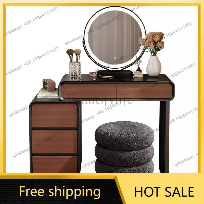 zj.Antique Simple Vanity Desk Portable Decorations Lingerie Fluted Vanity Desk Standing Essentials Coiffeuse De Chambre Furnitur