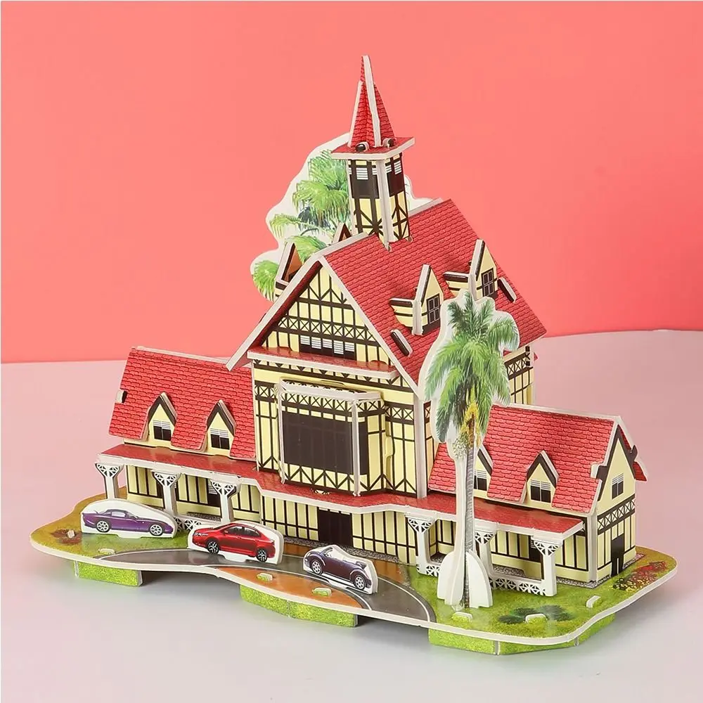 

3D Puzzle Building 3D Puzzle Paper Jigsaw DIY DIY House Model Puzzle Assembly Building Blocks Handmade Paper Card Jigsaw