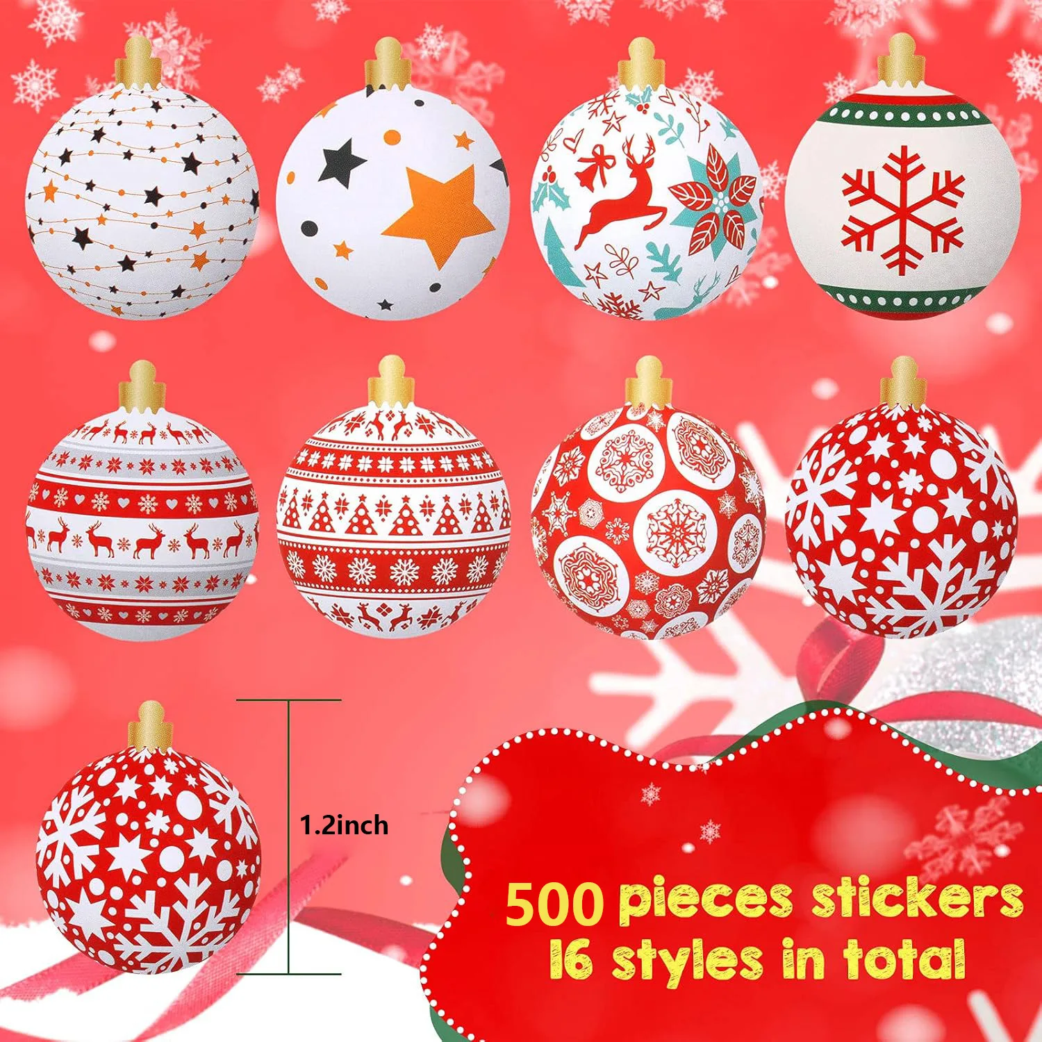 500pcs Merry Christmas Stickers, 3CM, Christmas Theme Seal Labels for DIY Gift Baking Package Envelope 2025 New