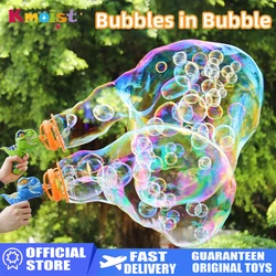 Electric Bubbles In Bubble Guns Toy Children 2 In 1 Fan Dinosaur Bubble Soap Machine Toys Outdoor For Kids Birthday Gifts