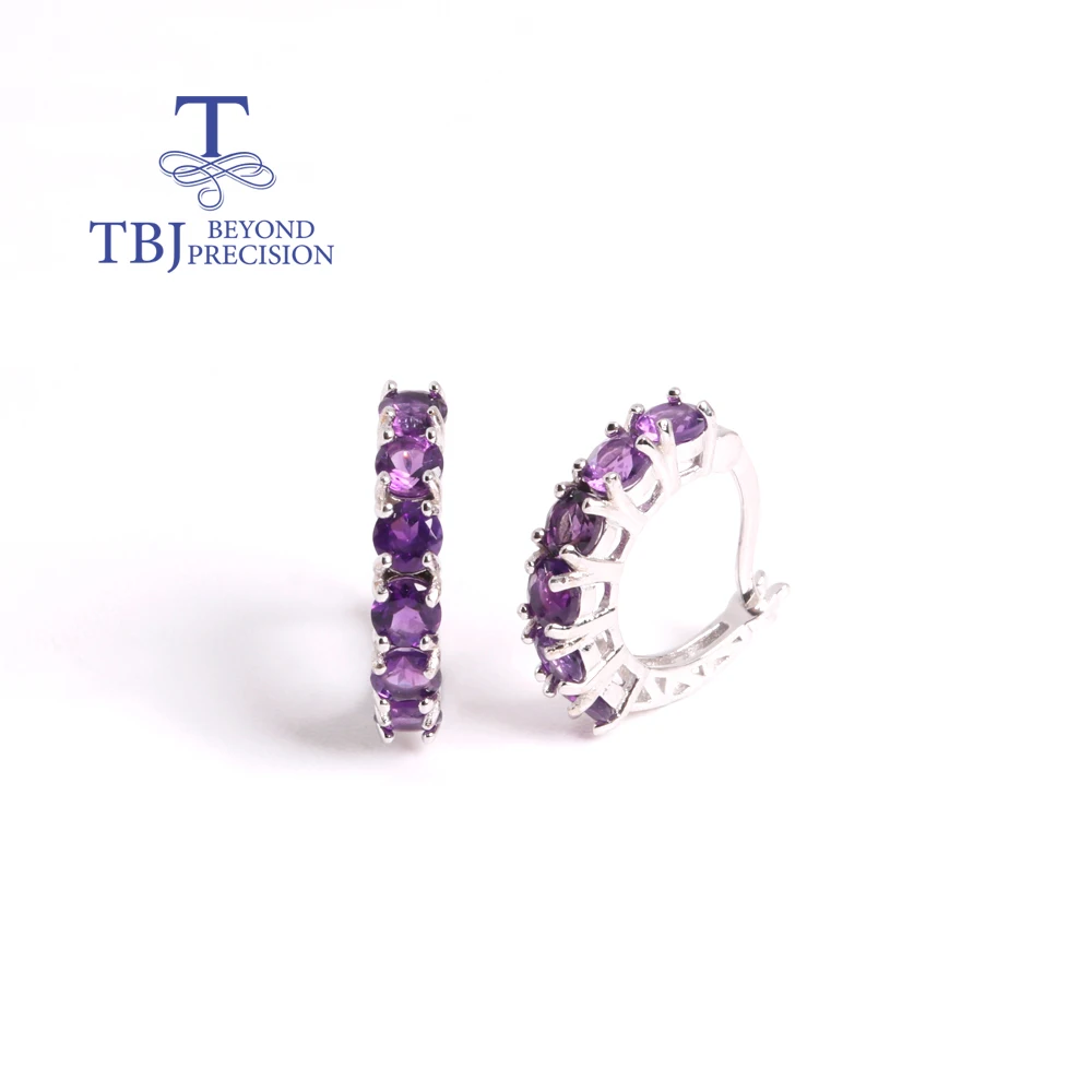 Exquisite natural South African amethyst Earrings 925 sterling silver stylish elegant jewelry gifts for women and girls