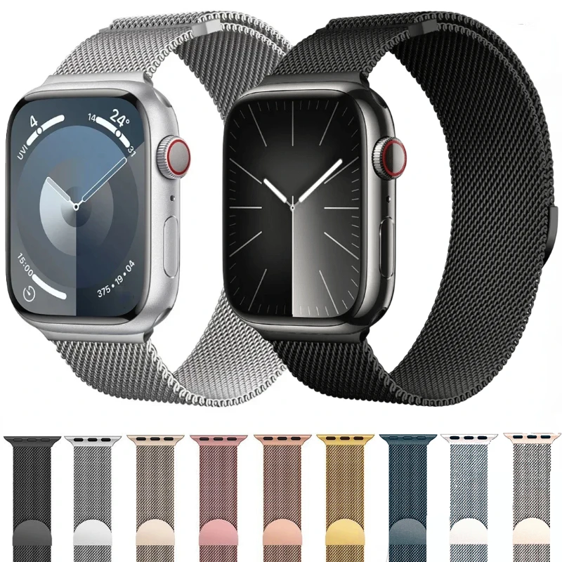 Milanese metal Strap For Apple Watch 10 46mm 42mm Ultra 2 49mm 9 8 7 45mm 41mm Magnetic Watchband For iWatch 6 5 4 3SE 44mm 40mm