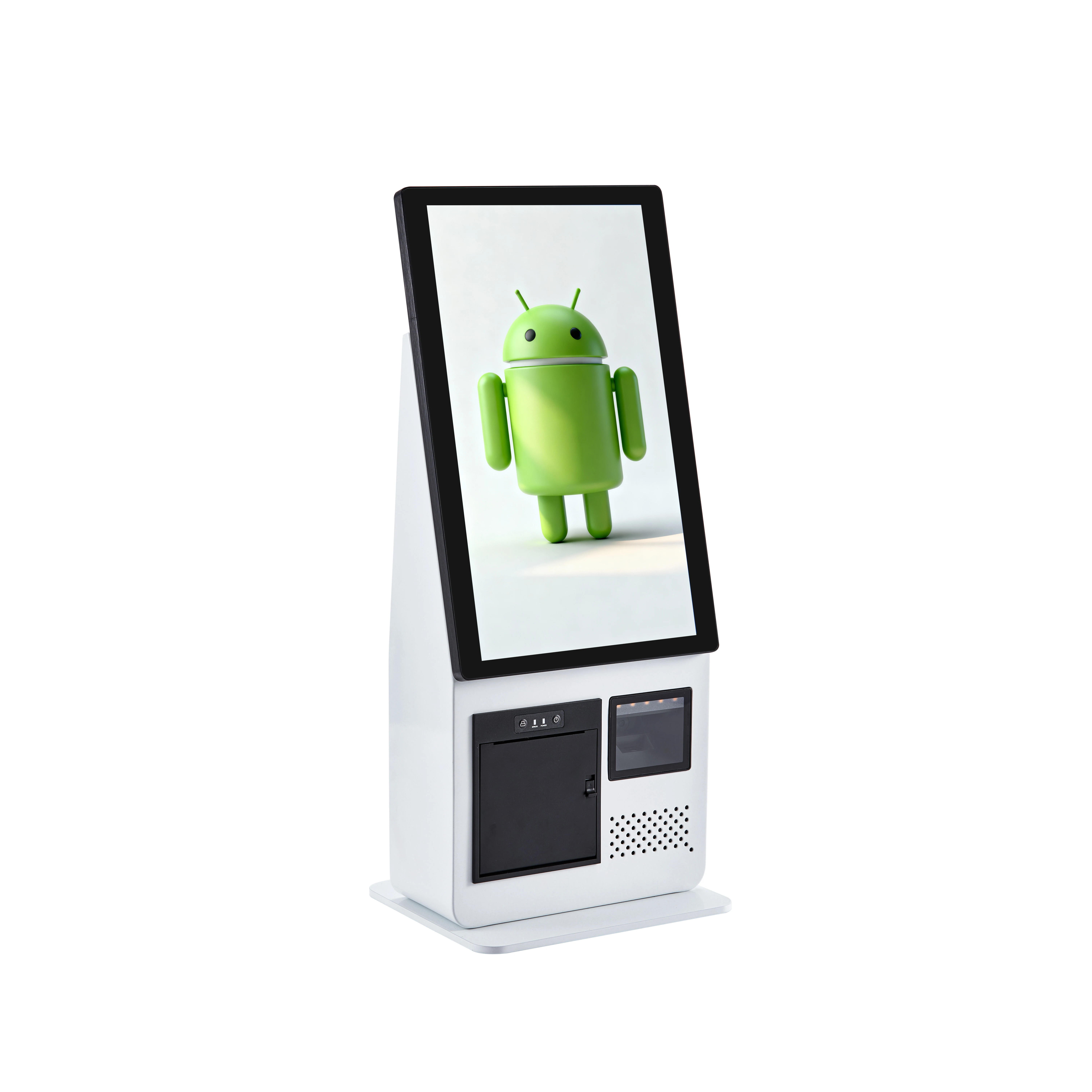 Desktop 24" Touch Screen Kiosk with 2D Scanner & 80mm Printer Self Ordering Machine Floor Stand Unattended Ordering POS