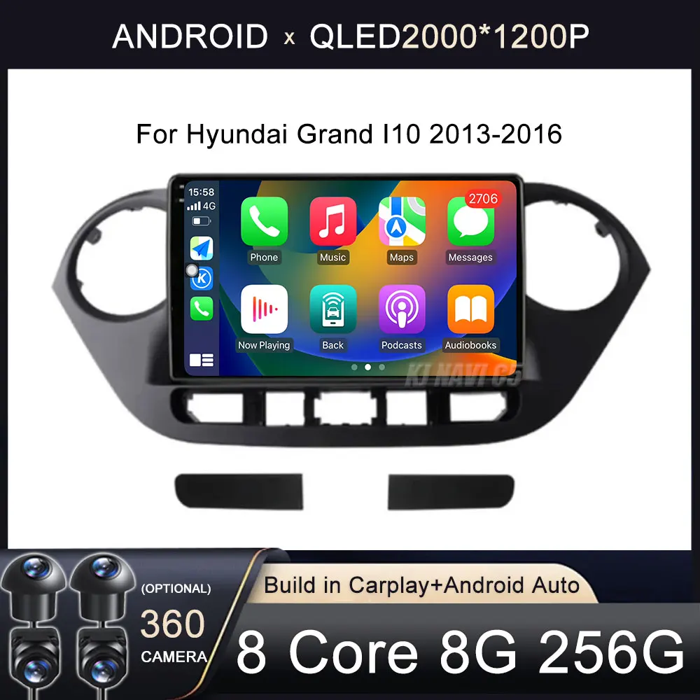 

Android 14 Carplay Auto WIFI+4G Car Radio For Hyundai Grand I10 2013-2016 Navigation GPS Multimidia Video Player Stereo 2DIN DSP