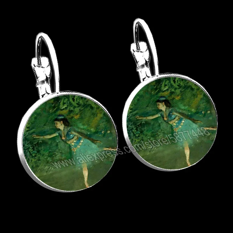 2023 Ballet Dancer Earrings Dancer Oil Painted Glass Earrings Suitable for Girls and Women Who Love Dancing Art Earrings