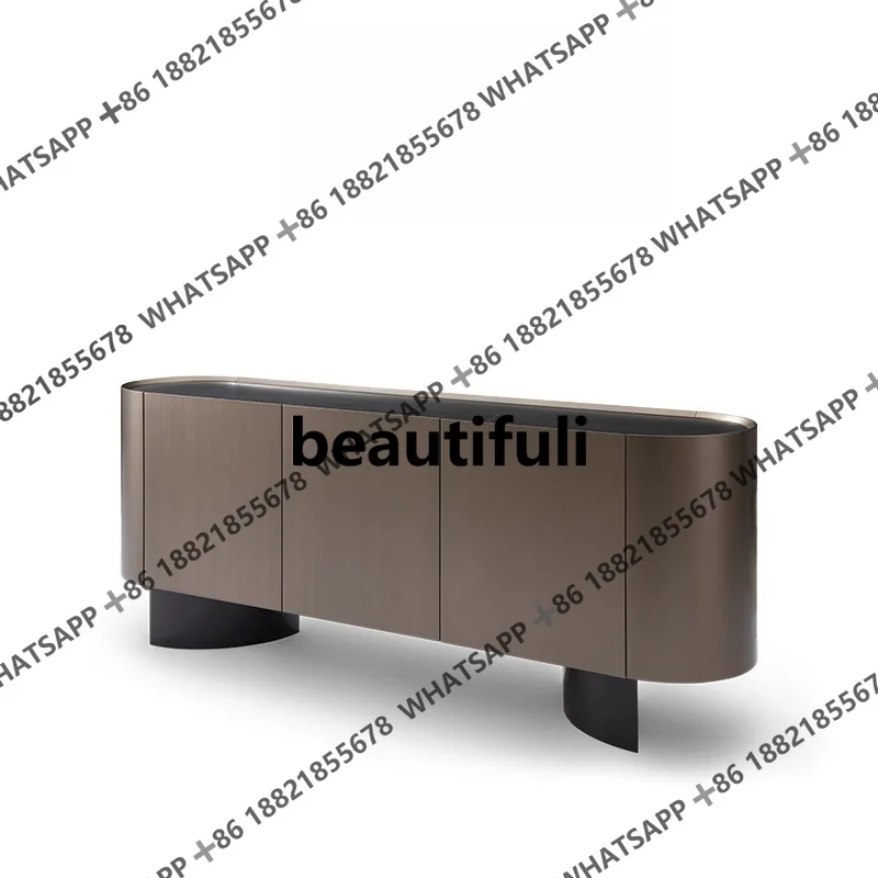

Italian minimalist dining side cabinet, living room multi-functional storage, high-grade rock slab, entrance cabinet