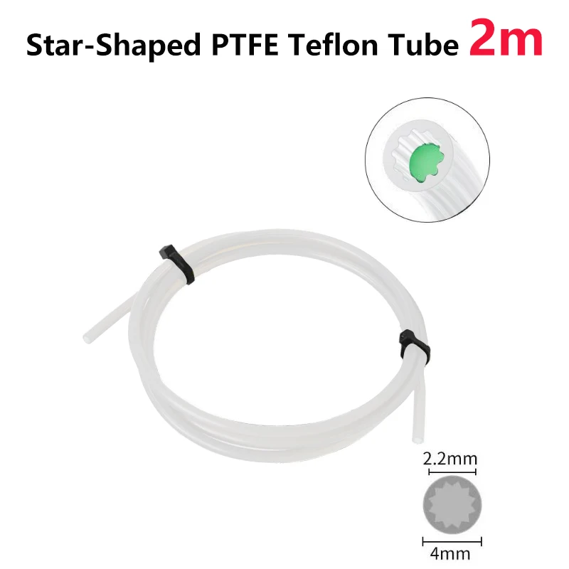 Neu Eingetroffenes Sternförmiges PTFE-Rohr mit Niedrigem Widerstand, Ultra-Glatter Fluss, Hitzebeständig, 1,75mm Teflon-Schlauch für 3D-Drucker, PTFE-Bowdenrohr