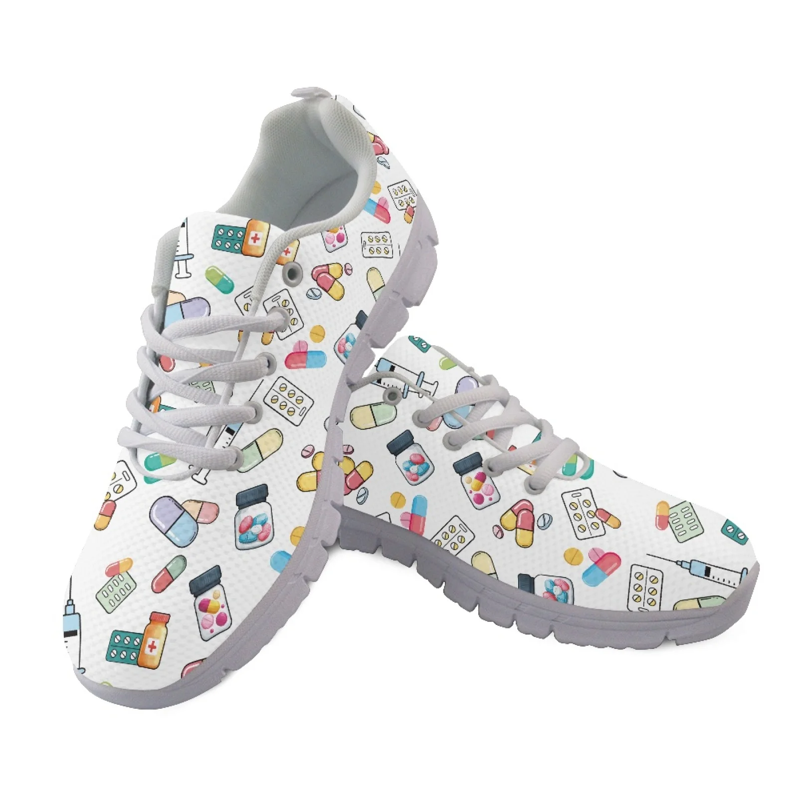 Coloranimal Medical Pills Breathable Work Shoes Women Running Shoes Training Athletic Shoes for Womens Ladies