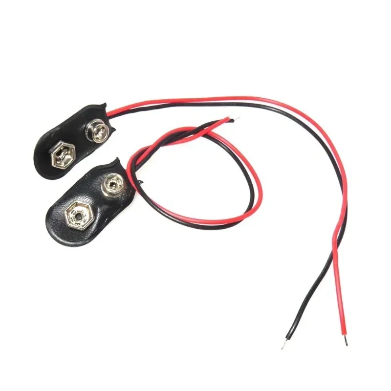 1000pc/lot 9V I Type Battery Connector Snap  DC Clip Male Line  Adapter Terminal Experimental  Power Cable 15cm 150mm