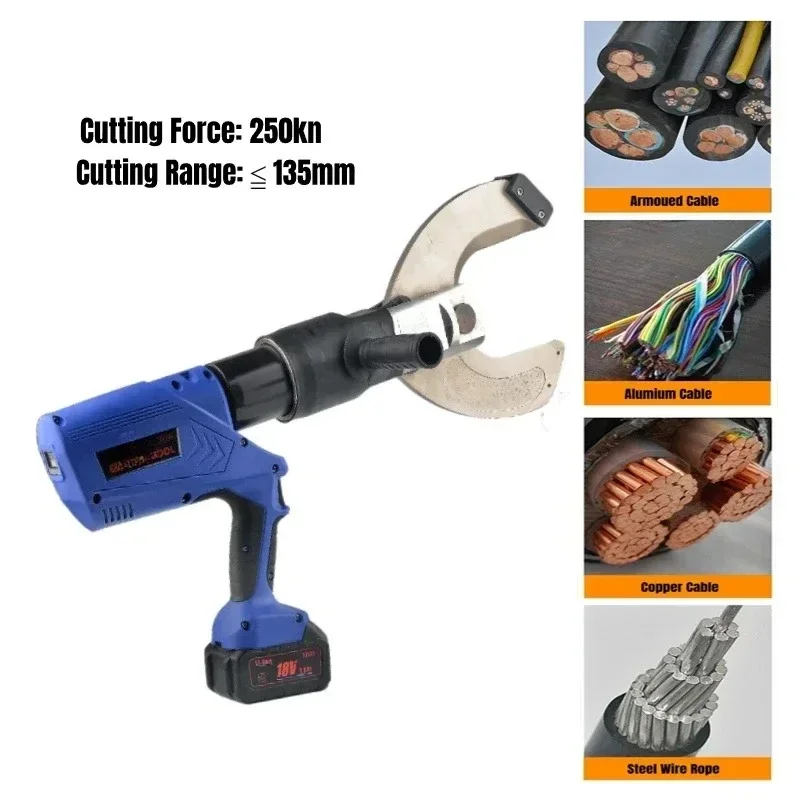 2025 Heavy Duty Cordless Electric Hydraulic 18v Battery Powered Cable Cutter Kit Cutting machine cut wire Cu/Al Armored cable EZ