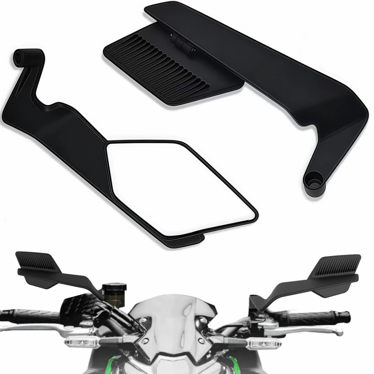 Motorrad-Rückspiegel ABS Verstellbare Universelle Seitenspiegel für YAMAHA MT07 MT03 MT10 MT09 Kawasaki Z900 Z750 Z125