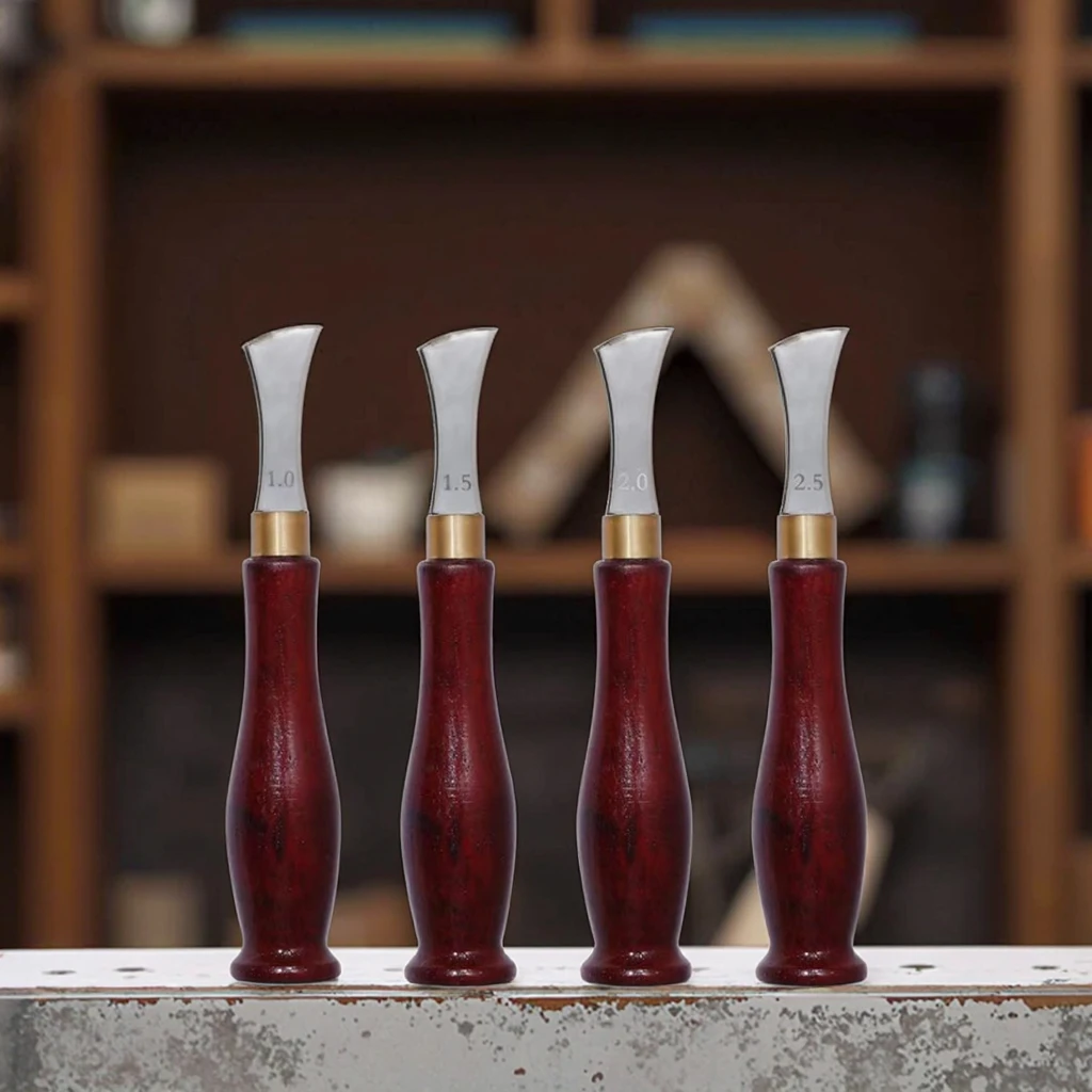 Ferramenta profissional de ranhura para borda de couro, para linhas rasas, marcação de ponto, prensagem de ferro, artesanato de couro, ferramenta artesanal diy