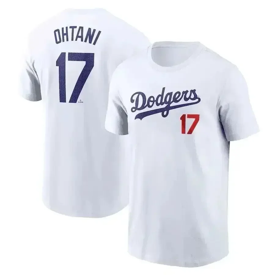 2025 New Baseball League Los Angeles Dodgers No. 17 Otani Shohei Short Sleeve T-Shirt Comfortable Sports Game Athletic Jersey