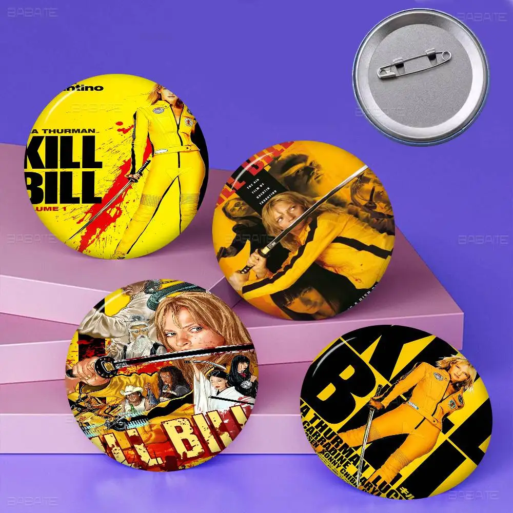 Movie K-Kill Bill Photo Brooches Creative Round Badge Gifts Pins 32/44/58mm