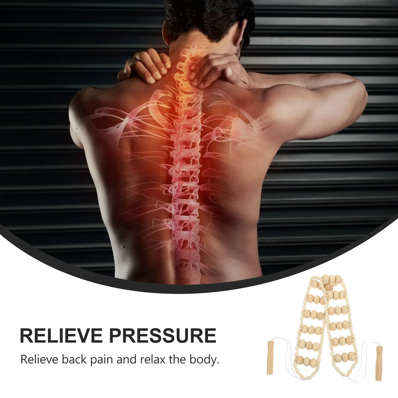 

Деревянный массажный роликовый веревка для спины, шеи, плеч, портативный массажер для снижения стресса, идеальный подарок для родителей