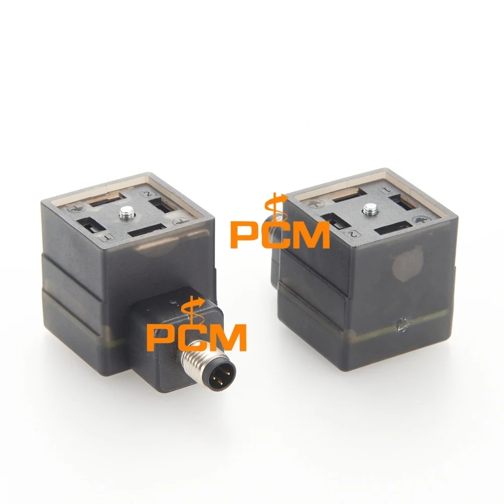 DIN 43650 Form A bis M8 3-Pin-Adapterkabel Kompatibel mit Hirschmann VAD 1A-1-3-M8-3 12142 Magnetventilanschluss – Detail 2