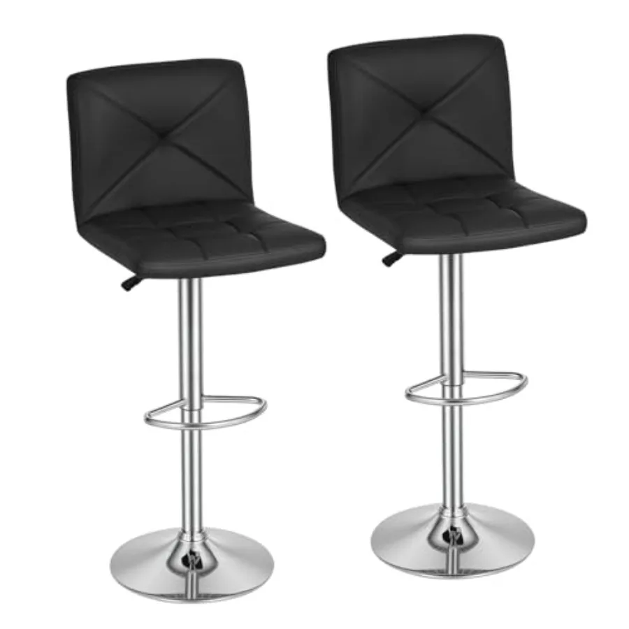 

BestOffice Set of 2 Bar Stools Modern Height Adjustable Swivel Barstools Counter Height Swivel Stool PU Leather Hydraulic Chair