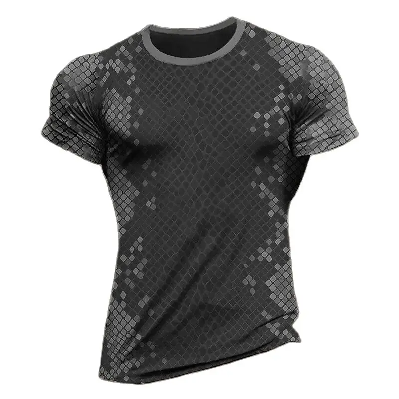 Summer Quick-drying Muscle Men\'s Sports T-shirt Outdoor Running Street Fitness Clothing Fashion Short-sleeved Casual Cool Top