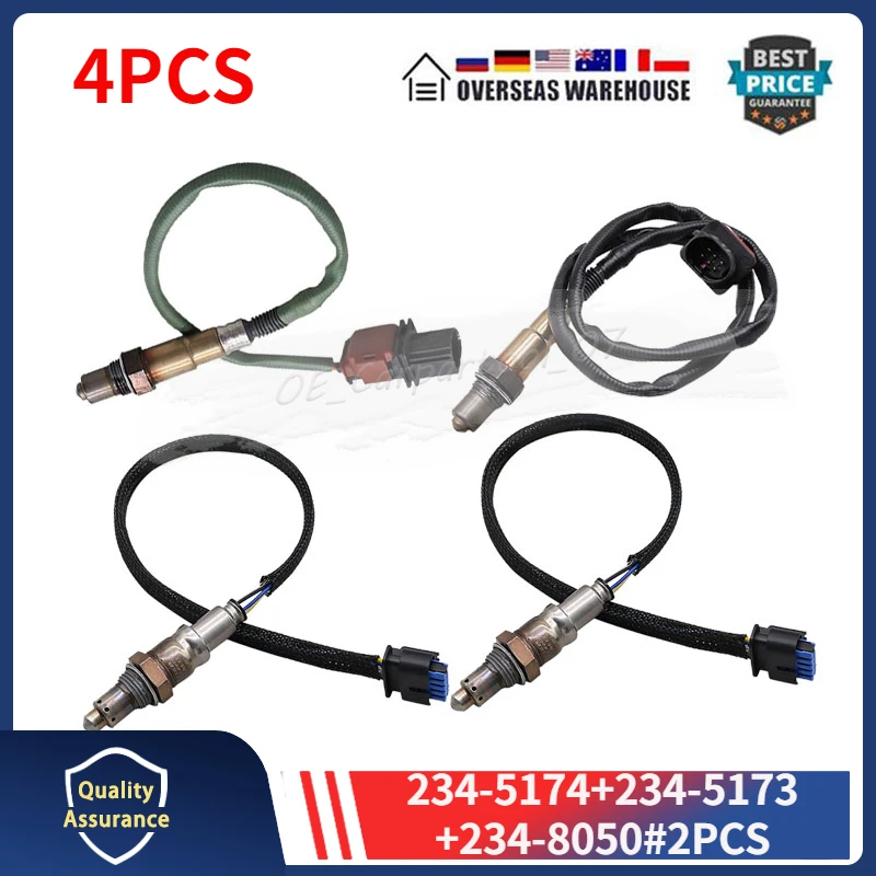 

234-5174 234-5173 234-8050 JL3Z9G444A Lambda Oxygen Sensor 4PCS For 2018-2020 FORD F-150 2.7L FR3Z9F472A E1GZ9F472B JL3Z9G444B