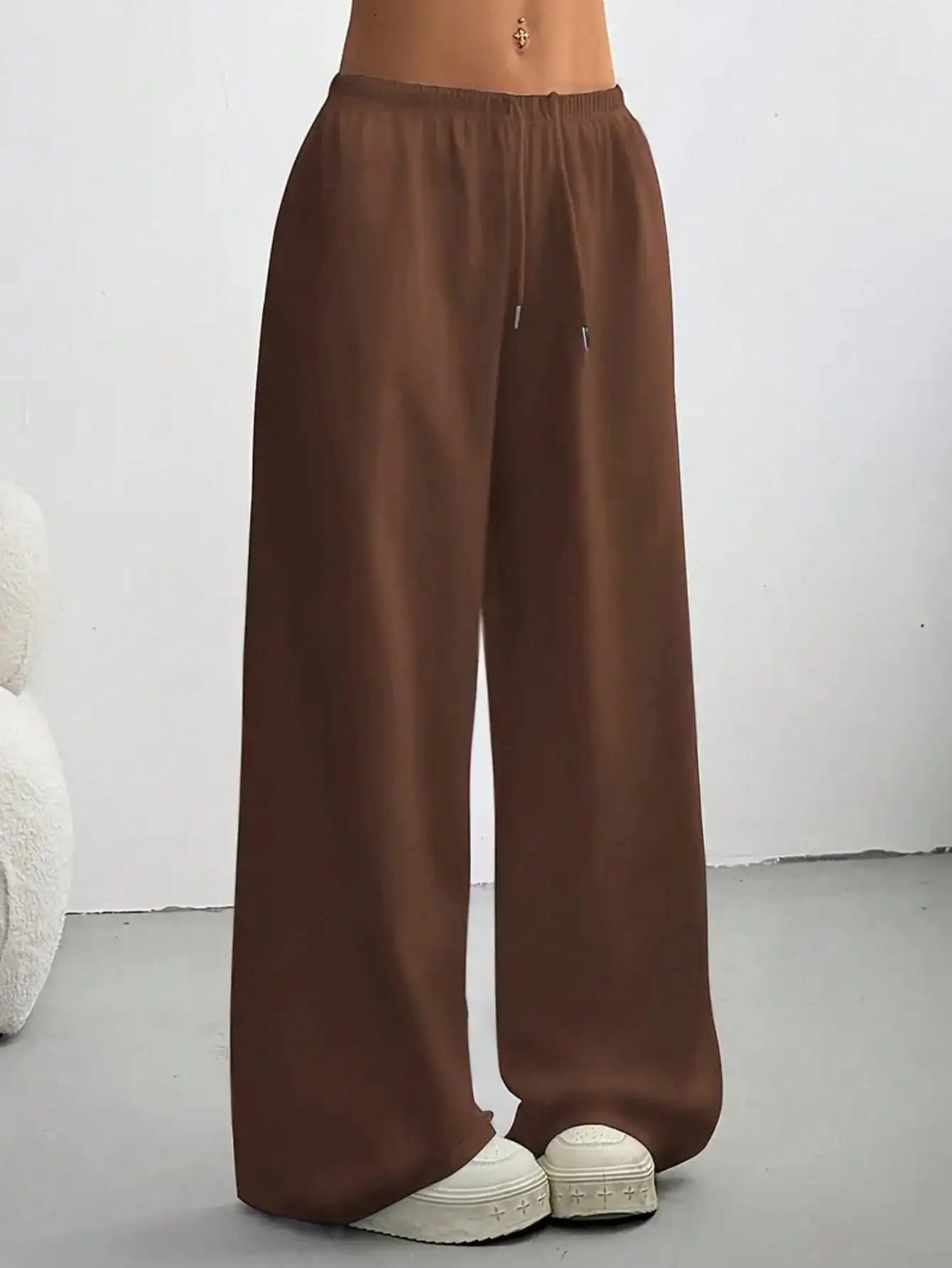 2026 Damen Casual Ganzjahres-Laufhose - Bequeme, lockere, einfarbige Hose mit Kordelzug und elastischem Bund, weites Bein – Detail 28
