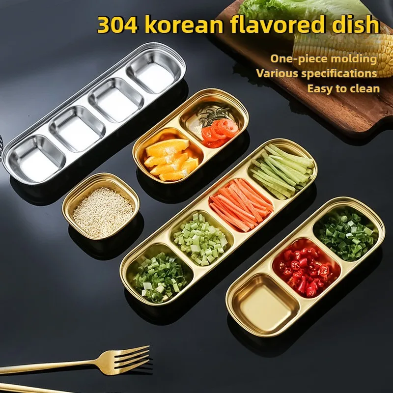 Cuenco para salsa pequeño, bandeja de especias de acero inoxidable 304 para condimentos, pimienta, carne a la parrilla, vajilla para barbacoa, cocina, comedor, imprescindible