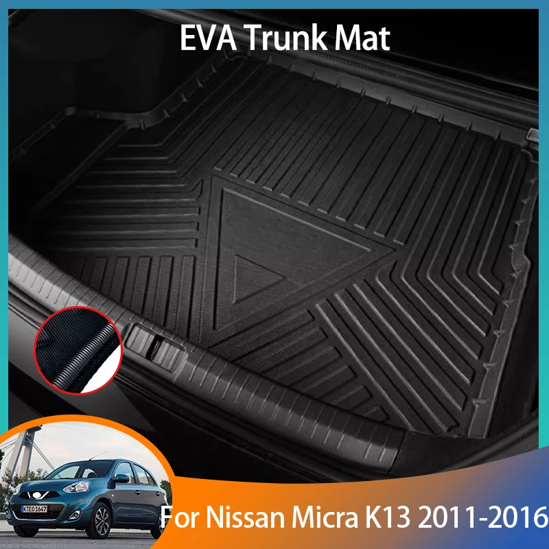 

For Nissan Micra March K13 Accessories 2011~2016 2015 Auto Trunk Mat Floor Tray Liner Cargo Boot Carpe Waterproof Anti-slip EVA