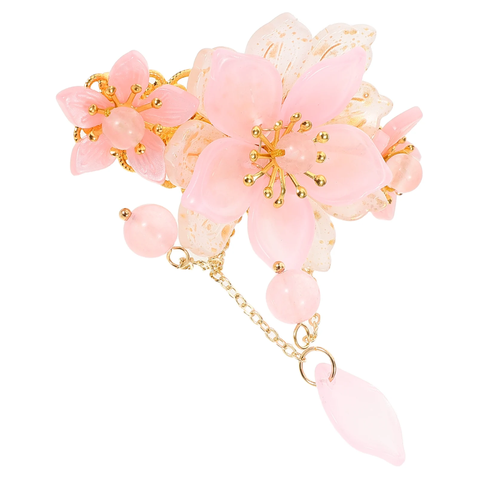 

Elegant Vintage Hanfu Tassel Hairpin Floral Chinese Retro Wedding Bridesmaids Accessories Updo Spring Clip Women Girls