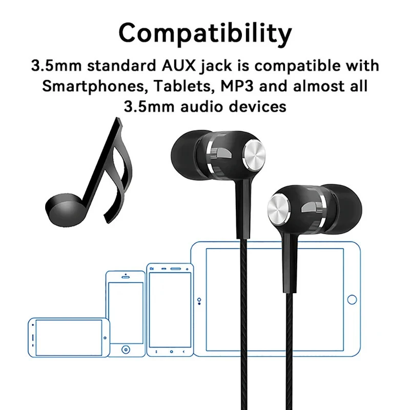 1/2/3/4Pcs 3.5mm Wired Earphone In Ear Headset With HD MIC HIFI Noise Cancel Surround Bass Headphones In-Line Control view 4