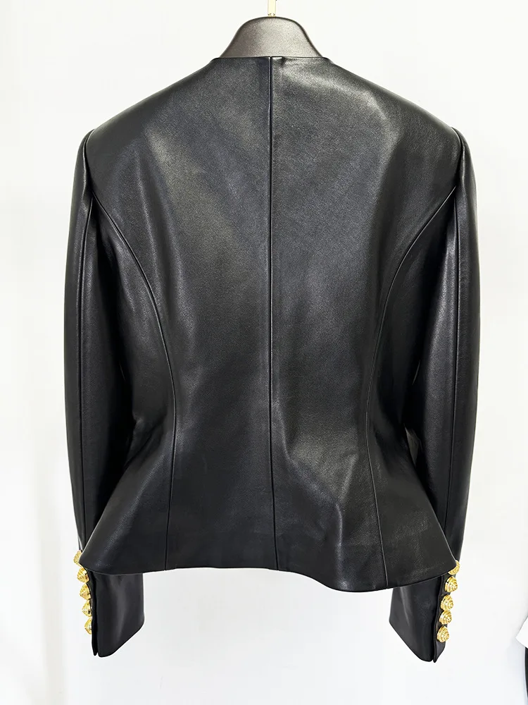 2026 Fashion Loose Solid Coat Women Street Pu Leather Full Sleeve Stand Collar Jackets Female Autumn Lady Street Outerwear New