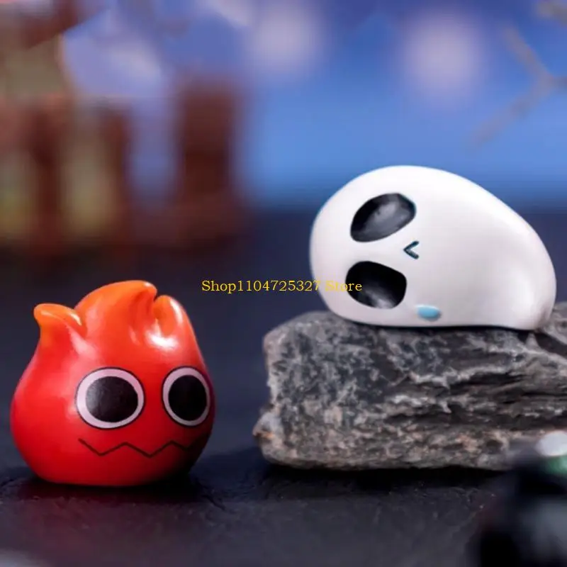 D8KF Festival Halloween Miniatur Patung Resin Labu Ghostly Elf Desktop Figurines