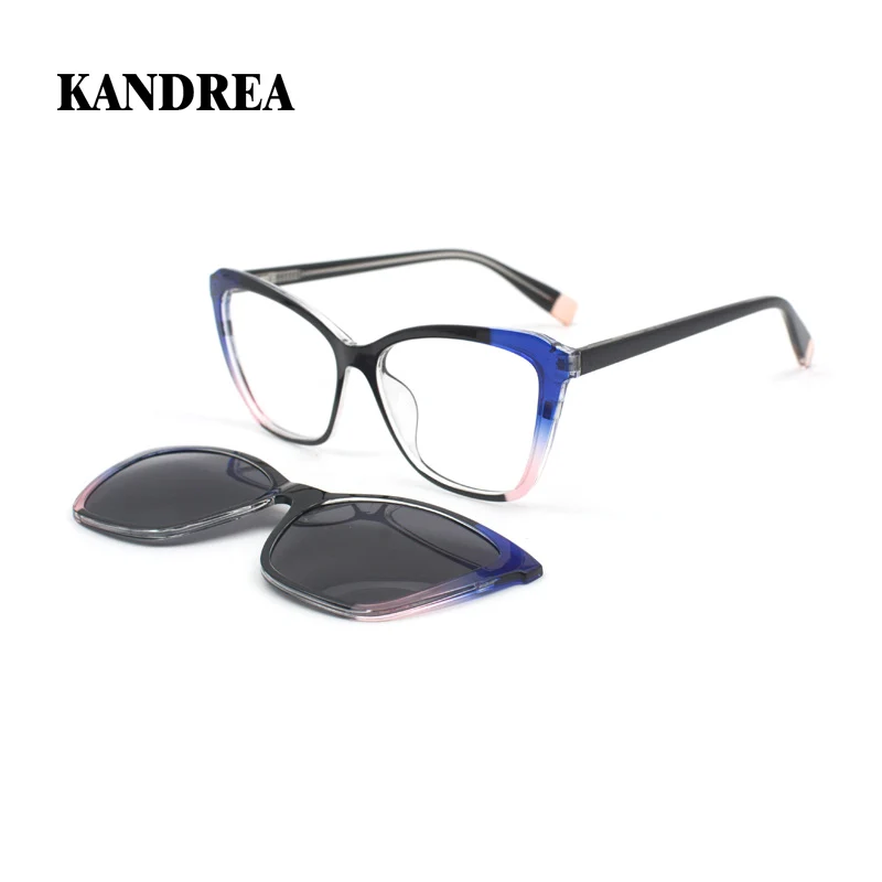 

KANDREA Cateye Vintage Sunglasses Women Man Magnetic Classic Glasses Clip on Brand Designer Optical Myopia Eyeglasses Frame H805