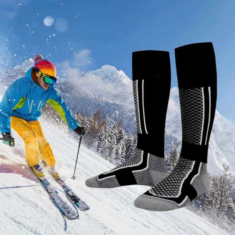 

1 Pair Winter Warm Thickening Ski Stockings Hiking Socks For Women Men Children Anti-Cold Skiing Outdoor High Sports Stockings