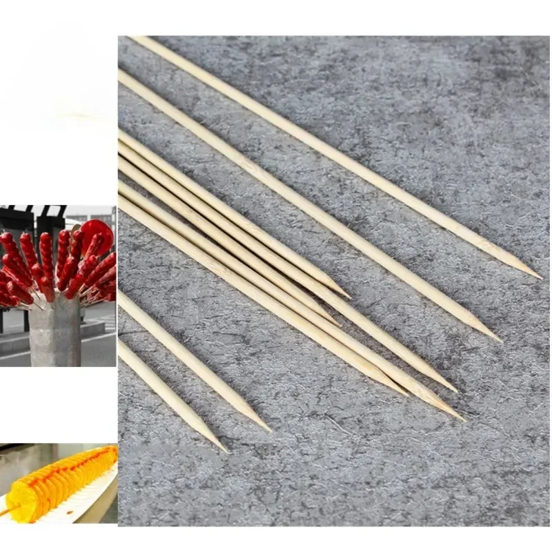 45cm*4.5mm 1000pcs Sugar-coated haws bamboo skewers wooden Sticks DIY Tornado Potato wooden skewers Grill BBQ Shish Kabob Tool